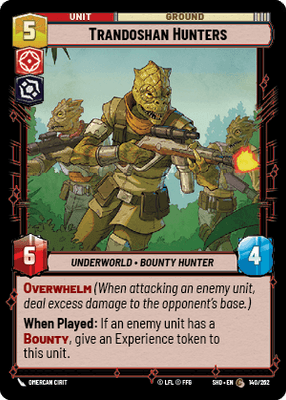 Trandoshan Hunters (SHD) Common Star Wars Unlimited Fantasy Flight Games Standard Non-Foil