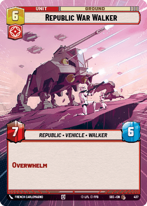 Republic War Walker (SEC) Common Fantasy Flight Games Hyperspace Non-Foil