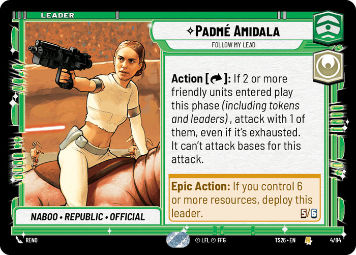 Padmé Amidala - Follow My Lead (TS26) Rare Fantasy Flight Games Standard Non-Foil