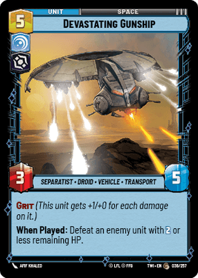 Devastating Gunship (TWI) Common Star Wars Unlimited Fantasy Flight Games Standard Non-Foil