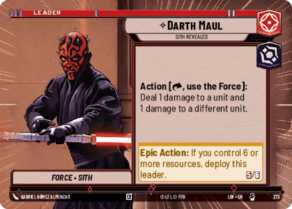Darth Maul - Sith Revealed (LOF) Starter Fantasy Flight Games Hyperspace Non-Foil