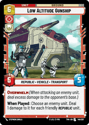 Low Altitude Gunship (TWI) Uncommon Star Wars Unlimited Fantasy Flight Games Standard Non-Foil