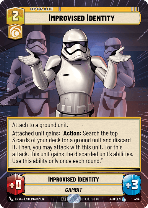 Improvised Identity (ASH) Legendary Star Wars Unlimited Fantasy Flight Games Hyperspace Non-Foil