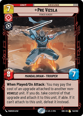Pre Vizsla - Power Hungry (SHD) Rare Star Wars Unlimited Fantasy Flight Games Standard Non-Foil