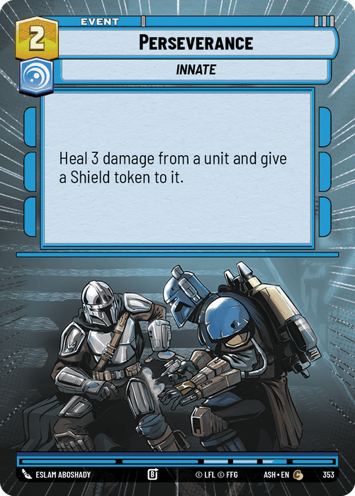 Perseverance (ASH) Common Star Wars Unlimited Fantasy Flight Games Hyperspace Non-Foil