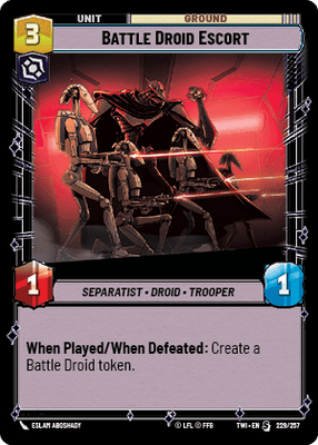 Battle Droid Escort (TWI) Starter Star Wars Unlimited Fantasy Flight Games Standard Non-Foil