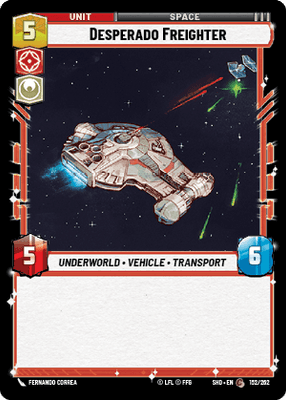 Desperado Freighter (SHD) Common Star Wars Unlimited Fantasy Flight Games Standard Non-Foil