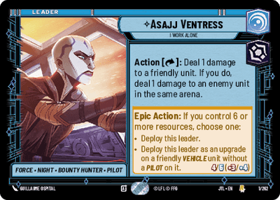 Asajj Ventress - I Work Alone (JTL) Rare Fantasy Flight Games Standard Non-Foil