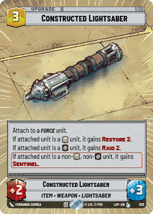 Constructed Lightsaber (LOF) Legendary Fantasy Flight Games Hyperspace Non-Foil