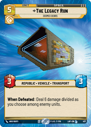 The Legacy Run - Doomed Debris (LOF) Legendary Fantasy Flight Games Hyperspace Non-Foil