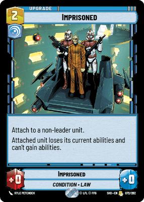 Imprisoned (SHD) Rare Star Wars Unlimited Fantasy Flight Games Standard Non-Foil