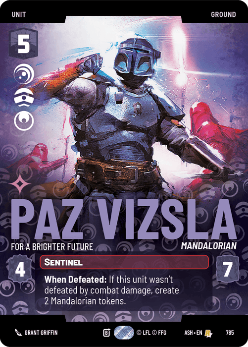 Paz Vizsla - For a Brighter Future (ASH) Rare Star Wars Unlimited Fantasy Flight Games Prestige Non-Foil
