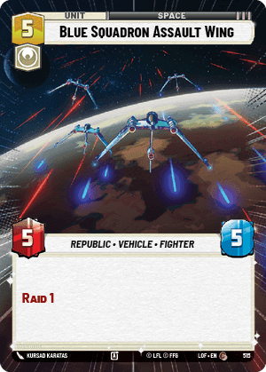 Blue Squadron Assault Wing (LOF) Common Fantasy Flight Games Hyperspace Non-Foil