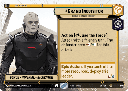 Grand Inquisitor - Stories Travel Quickly (LOF) Common Fantasy Flight Games Hyperspace Non-Foil