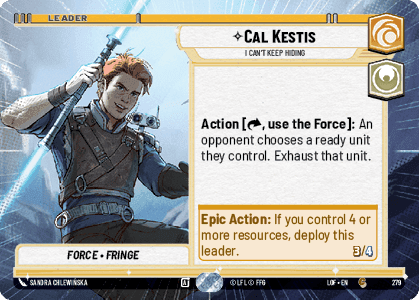 Cal Kestis - I Can't Keep Hiding (LOF) Common Fantasy Flight Games Hyperspace Non-Foil