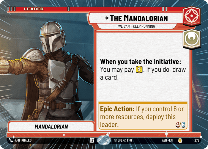 The Mandalorian - We Can't Keep Running (ASH) Rare Star Wars Unlimited Fantasy Flight Games Hyperspace Non-Foil