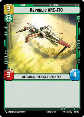 Republic ARC-170 (TWI) Common Star Wars Unlimited Fantasy Flight Games Standard Non-Foil