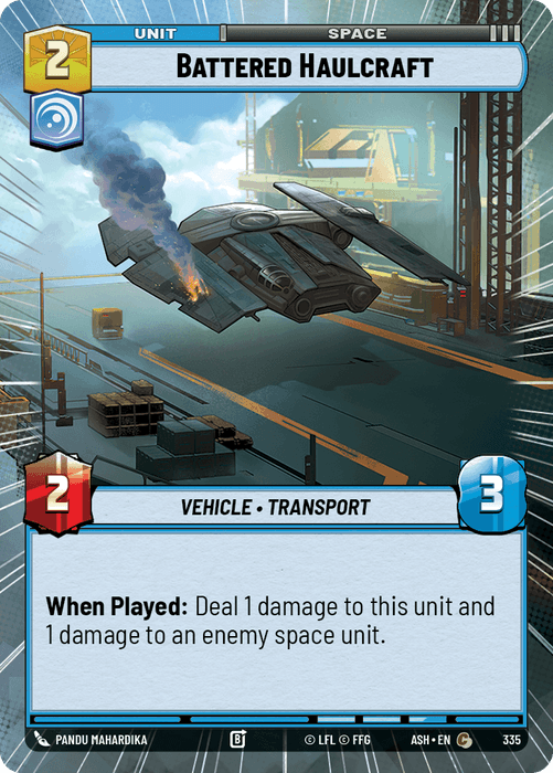Battered Haulcraft (ASH) Common Star Wars Unlimited Fantasy Flight Games Hyperspace Non-Foil