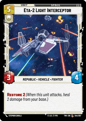 Eta-2 Light Interceptor (TWI) Common Star Wars Unlimited Fantasy Flight Games Standard Non-Foil
