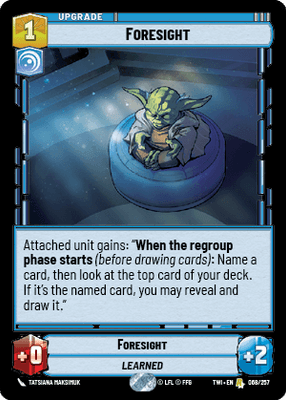 Foresight (TWI) Rare Star Wars Unlimited Fantasy Flight Games Standard Non-Foil