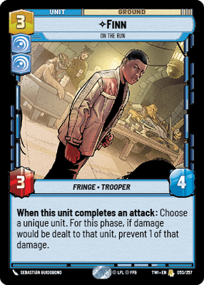 Finn - On the Run (TWI) Rare Star Wars Unlimited Fantasy Flight Games Standard Non-Foil