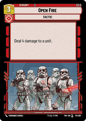 Open Fire (TWI) Starter Star Wars Unlimited Fantasy Flight Games Standard Non-Foil