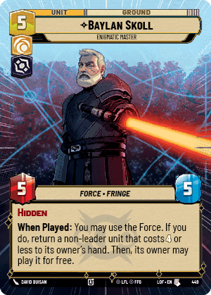 Baylan Skoll - Enigmatic Master (LOF) Uncommon Fantasy Flight Games Hyperspace Non-Foil