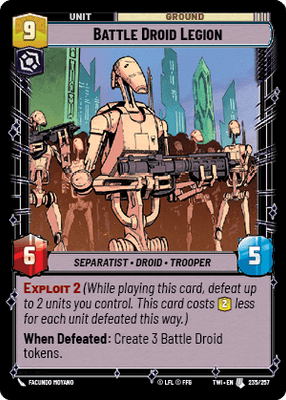 Battle Droid Legion (TWI) Uncommon Star Wars Unlimited Fantasy Flight Games Standard Non-Foil