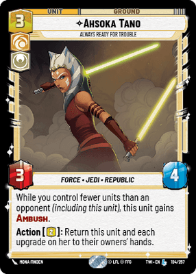Ahsoka Tano - Always ready for trouble (TWI) Legendary Star Wars Unlimited Fantasy Flight Games Standard Non-Foil