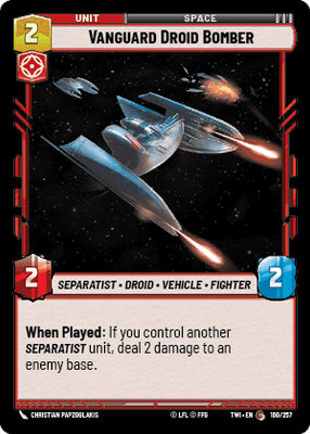 Vanguard Droid Bomber (TWI) Common Star Wars Unlimited Fantasy Flight Games Standard Non-Foil