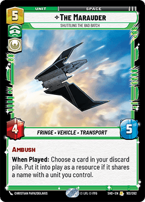 The Marauder - Shuttling the Bad Batch (SHD) Rare Star Wars Unlimited Fantasy Flight Games Standard Non-Foil