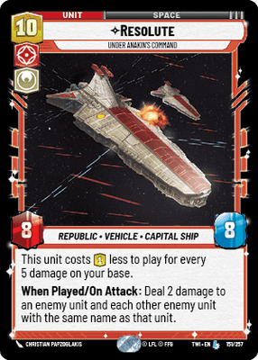 Resolute - Under Anakin's Command (TWI) Legendary Star Wars Unlimited Fantasy Flight Games Standard Non-Foil