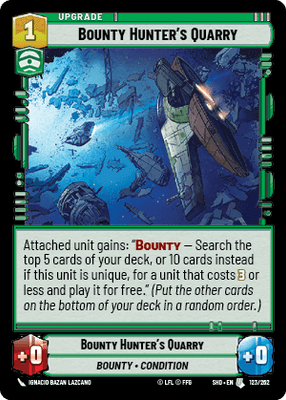Bounty Hunter's Quarry (SHD) Uncommon Star Wars Unlimited Fantasy Flight Games Standard Non-Foil