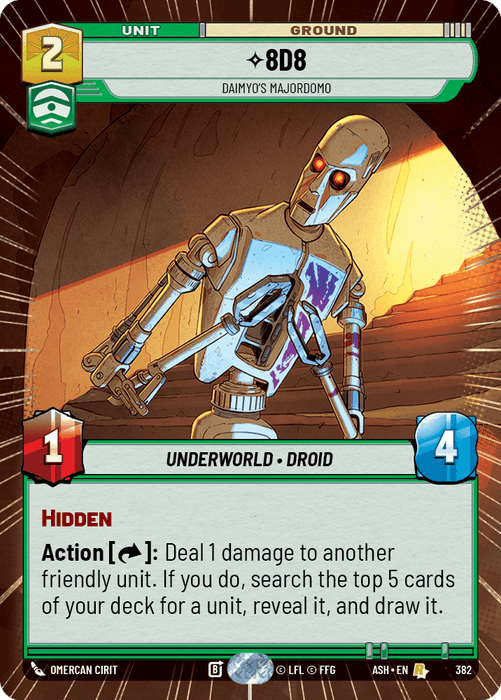 8D8 - Daimyo's Majordomo (ASH) Rare Star Wars Unlimited Fantasy Flight Games Hyperspace Non-Foil