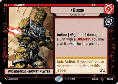 Bossk - Hunting His Prey (SHD) Common Star Wars Unlimited Fantasy Flight Games Standard Non-Foil