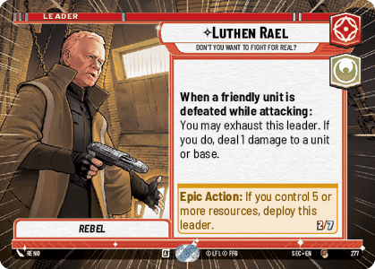 Luthen Rael - Don't You Want to Fight For Real? (SEC) Common Fantasy Flight Games Hyperspace Non-Foil