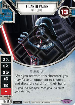 Darth Vader - Sith Lord (AWK) Legendary Star Wars Destiny Fantasy Flight Games