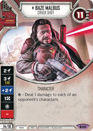 Baze Malbus - Crack Shot (SoR) Legendary Star Wars Destiny Fantasy Flight Games