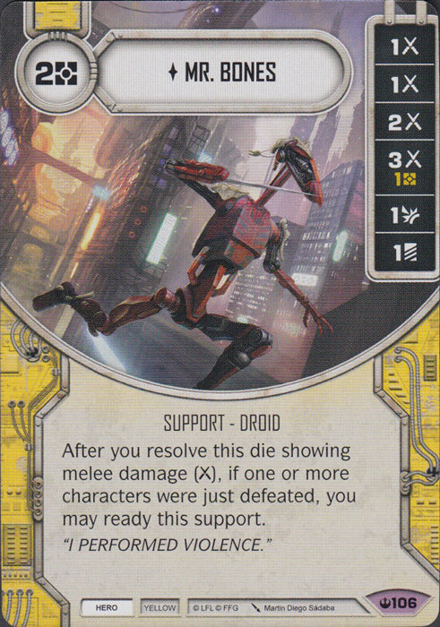 Mr. Bones (SOH) Legendary Star Wars Destiny Fantasy Flight Games