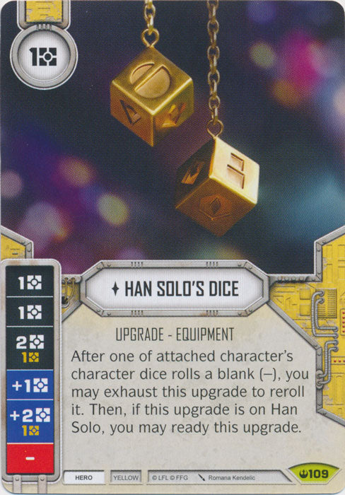 Han Solo's Dice (SOH) Rare Star Wars Destiny Fantasy Flight Games