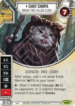 Chief Chirpa - Bright Tree Village Elder (SOH) Rare Star Wars Destiny Fantasy Flight Games