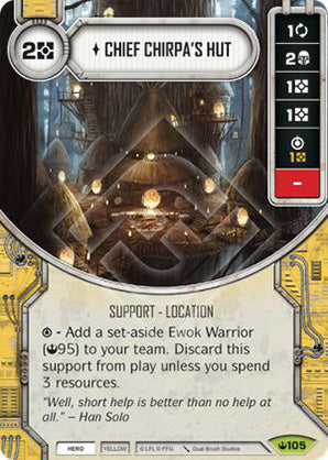 Chief Chirpa's Hut (SOH) Rare Star Wars Destiny Fantasy Flight Games
