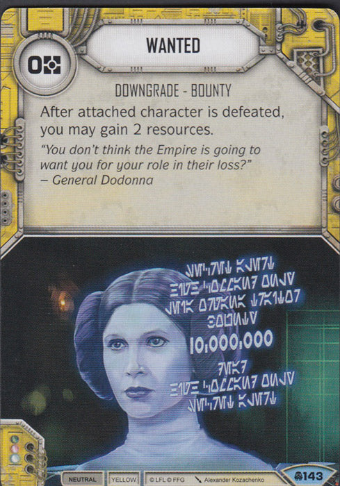 Wanted (CONV) Common Star Wars Destiny Fantasy Flight Games