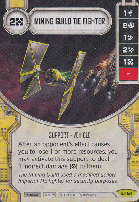 Mining Guild TIE Fighter (SOH) Rare Star Wars Destiny Fantasy Flight Games