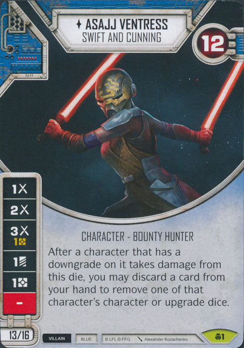 Asajj Ventress - Swift And Cunning (CONV) Rare Star Wars Destiny Fantasy Flight Games