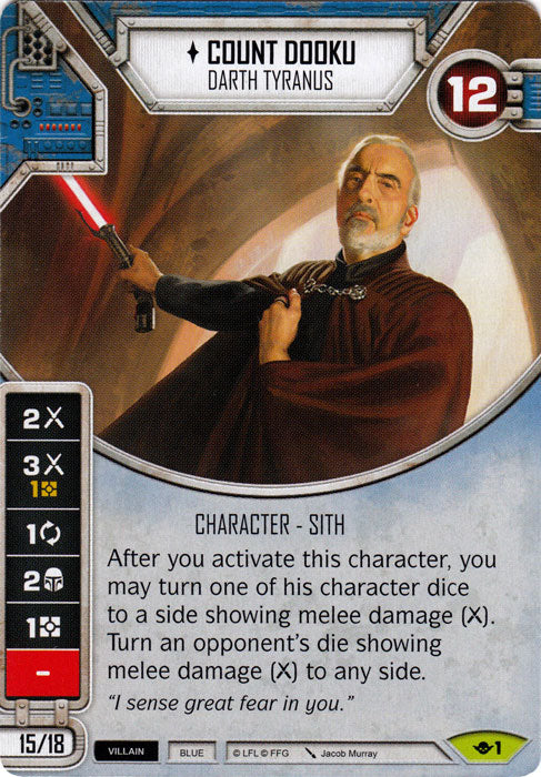 Count Dooku - Darth Tyranus (WotF) Rare Star Wars Destiny Fantasy Flight Games