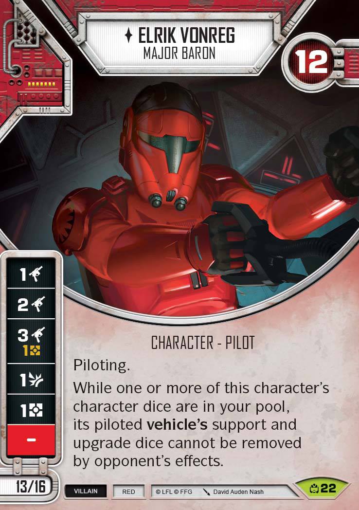 Elrik Vonreg - Major Baron (CM) Rare Star Wars Destiny Fantasy Flight Games