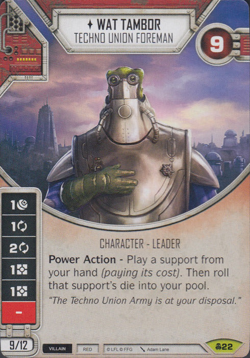 Wat Tambor - Techno Union Foreman (CONV) Rare Star Wars Destiny Fantasy Flight Games