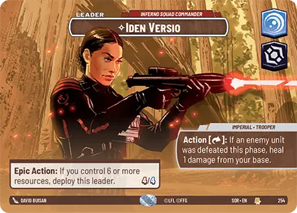 Iden Versio - Infero Squad Commander (SOR) Rare Star Wars Unlimited Fantasy Flight Games Showcase Foil