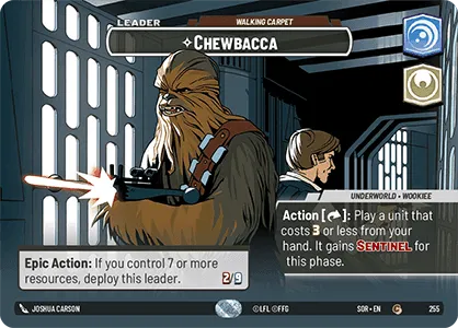 Chewbacca - Walking Carpet (SOR) Common Star Wars Unlimited Fantasy Flight Games Showcase Foil